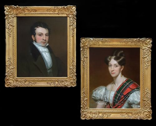 pair 2 of portraits of edmund lloyd 17961855 and catherine lloyd 18081878 c183343 thomas george c1790c1840 - CATEGORY: ANTIQUE ART - DATED 19TH CENTURY