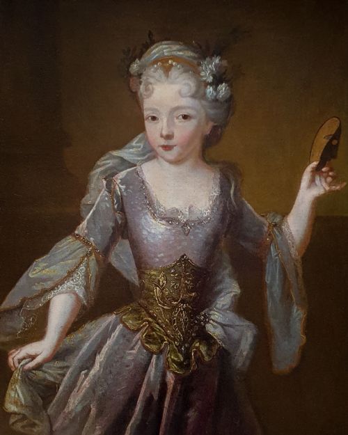 PORTRAIT OF A YOUNG LADY WITH A MASK C1720 CIRCLE OF JEAN RAOUX 16771734 - ADDITIONAL PHOTO 1