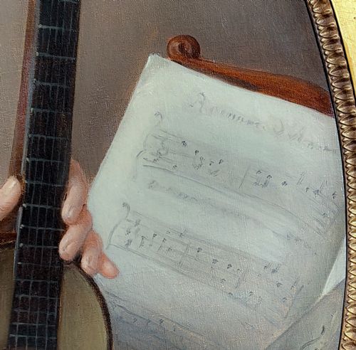 PORTRAIT OF A GENTLEMAN WITH AN EARLY GUITAR C1795 CIRCLE OF ANTOINE VESTIER 17401824 - ADDITIONAL PHOTO 2