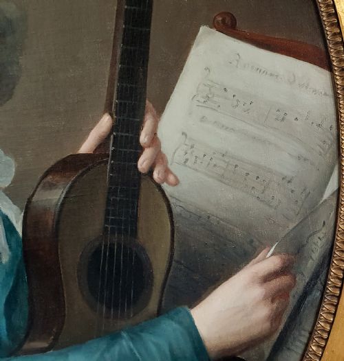 PORTRAIT OF A GENTLEMAN WITH AN EARLY GUITAR C1795 CIRCLE OF ANTOINE VESTIER 17401824 - ADDITIONAL PHOTO 4
