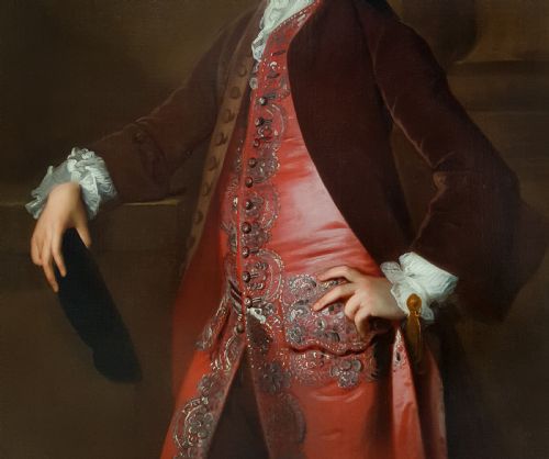 PORTRAIT OF A GENTLEMAN C1740 STUDIO OR CIRCLE OF ALLAN RAMSAY 17131784 AND JOSEPH VAN AKEN C16991749 - ADDITIONAL PHOTO 3