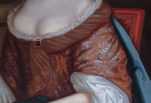 PORTRAIT OF A LADY C1675 CIRCLE OF HENRI GASCARS 16351701 ANTIQUE OIL PAINTING - ADDITIONAL PHOTO 3