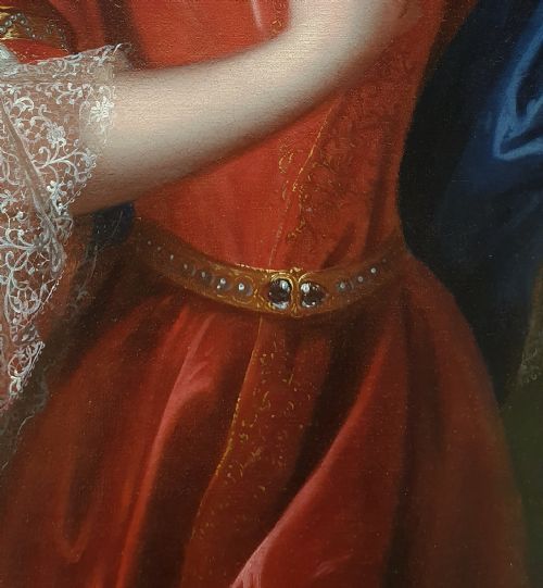 PORTRAIT OF A LADY HOLDING AN ORANGE BLOSSOM C1695 CIRCLE OF JEANBAPTISTE SANTERRE 16511717 - ADDITIONAL PHOTO 4