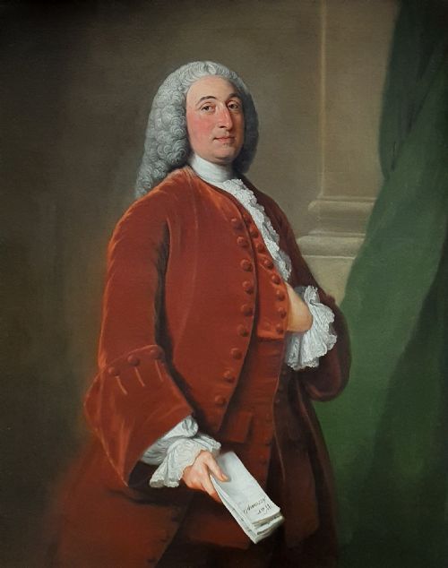 PORTRAIT OF THOMAS PELHAMHOLLES 1ST DUKE OF NEWCASTLE 16931768 CIRCA 1750 WILLIAM HOARE OF BATH RA C17071792 - ADDITIONAL PHOTO 4