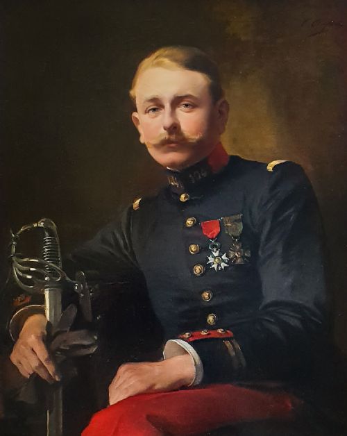 PORTRAIT OF A FRENCH OFFICER C1916 SIGNED DATED BY PAUL RIQUET 18601937 - ADDITIONAL PHOTO 2