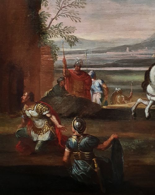 ARCHITECTURAL ITALIAN CAPRICCIO LANDSCAPE WITH FIGURES 17TH CENTURY CIRCLE OF VIVIANO CODAZZI C16041670 - ADDITIONAL PHOTO 3