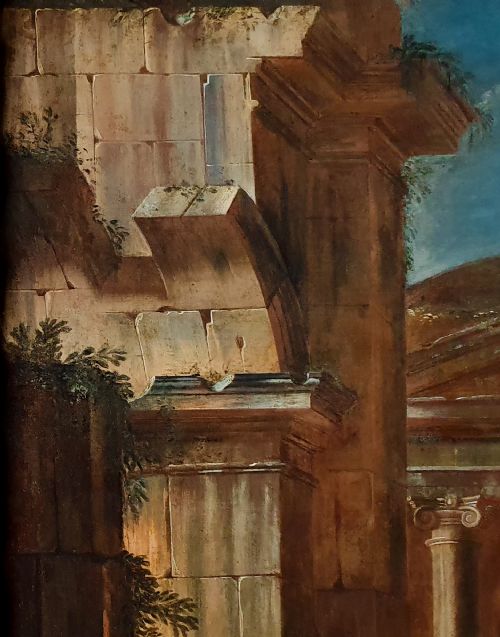 ARCHITECTURAL ITALIAN CAPRICCIO LANDSCAPE WITH FIGURES 17TH CENTURY CIRCLE OF VIVIANO CODAZZI C16041670 - ADDITIONAL PHOTO 4