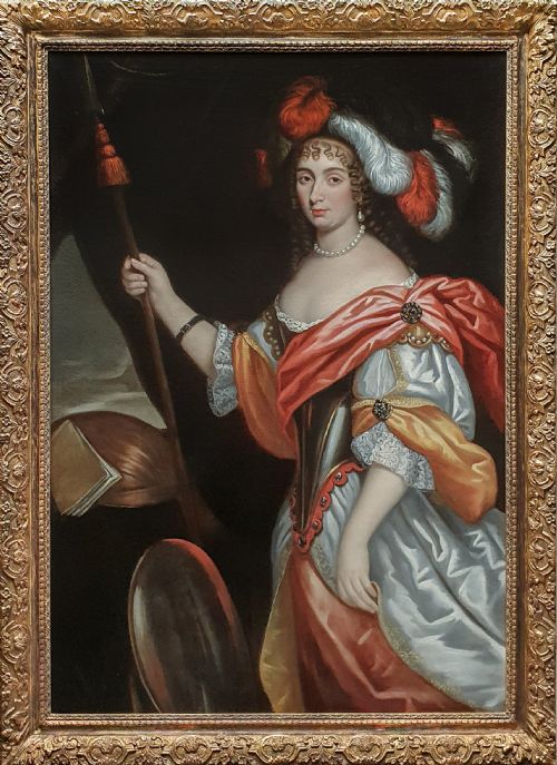 portrait of a lady as minerva c1660 circle of johannes mytens c16141670 - CATEGORY: ANTIQUE ART - DATED 17TH CENTURY