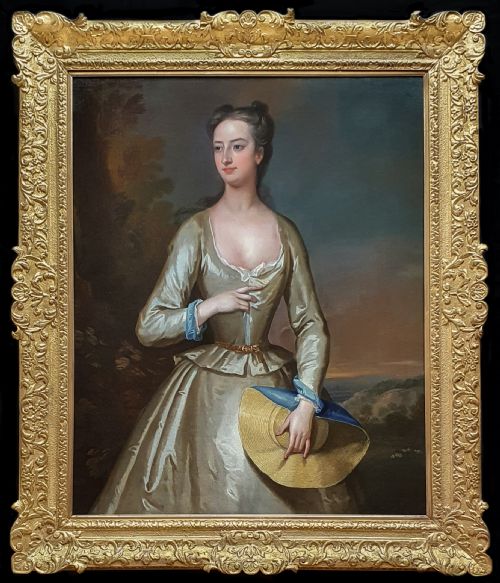 portrait of hannah clements as a shepherdess c1730 by charles jervas 16751739 - CATEGORY: ANTIQUE ART - DATED 18TH CENTURY