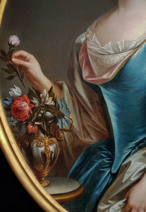 PORTRAIT OF A LADY C1750 CIRCLE OF FRANOIS HUBERT DROUAIS 17271775 - ADDITIONAL PHOTO 1