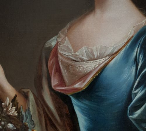 PORTRAIT OF A LADY C1750 CIRCLE OF FRANOIS HUBERT DROUAIS 17271775 - ADDITIONAL PHOTO 4
