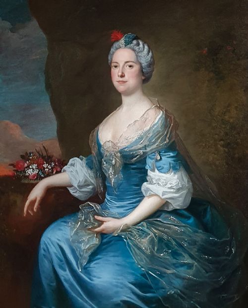 PORTRAIT OF A LADY AS THE GODDESS FLORA C1750 CIRCLE OF CHARLESANDR VAN LOO 17051765 - ADDITIONAL PHOTO 1