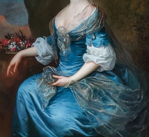 PORTRAIT OF A LADY AS THE GODDESS FLORA C1750 CIRCLE OF CHARLESANDR VAN LOO 17051765 - ADDITIONAL PHOTO 2