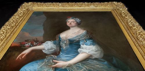 PORTRAIT OF A LADY AS THE GODDESS FLORA C1750 CIRCLE OF CHARLESANDR VAN LOO 17051765 - ADDITIONAL PHOTO 3