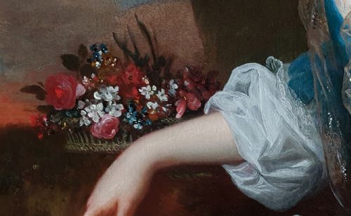 PORTRAIT OF A LADY AS THE GODDESS FLORA C1750 CIRCLE OF CHARLESANDR VAN LOO 17051765 - ADDITIONAL PHOTO 6