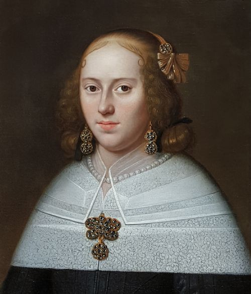 portrait of brigitta de groot 16591686 c1659 attributed to abraham liedts 16461668 - CATEGORY: ANTIQUE ART - DATED 17TH CENTURY