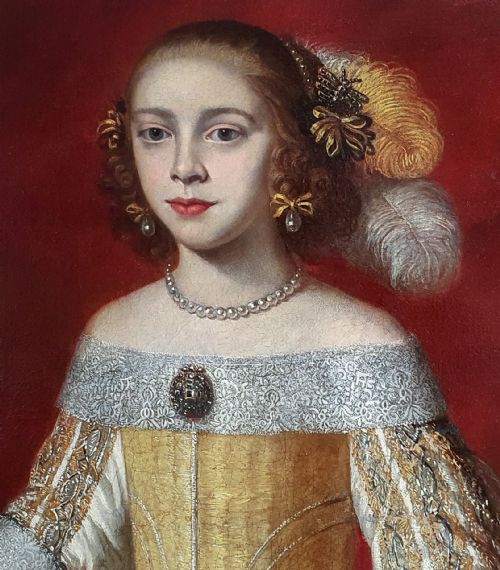 PORTRAIT OF A YOUNG LADY IN AN INTERIOR WITH A PET DOG C165060 CIRCLE OF JAN WEESOP FL 16401653 - ADDITIONAL PHOTO 4