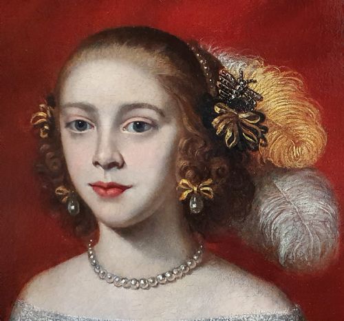 PORTRAIT OF A YOUNG LADY IN AN INTERIOR WITH A PET DOG C165060 CIRCLE OF JAN WEESOP FL 16401653 - ADDITIONAL PHOTO 9