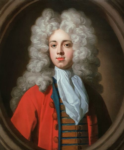 PORTRAIT OF A GENTLEMAN IN A RED COAT C1700 ATTRIBUTED TO JOHN KERSEBOOM FL16801708 - ADDITIONAL PHOTO 1