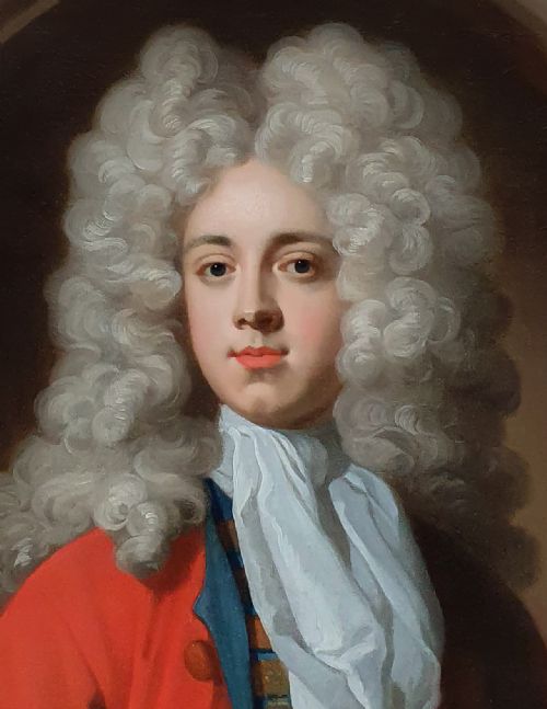 PORTRAIT OF A GENTLEMAN IN A RED COAT C1700 ATTRIBUTED TO JOHN KERSEBOOM FL16801708 - ADDITIONAL PHOTO 3