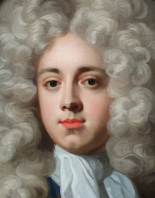 PORTRAIT OF A GENTLEMAN IN A RED COAT C1700 ATTRIBUTED TO JOHN KERSEBOOM FL16801708 - ADDITIONAL PHOTO 5