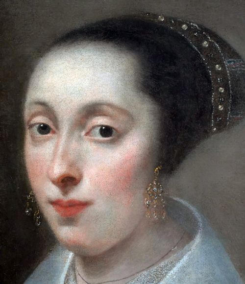 PORTRAIT OF A LADY WITH A FAN C1656 CIRCLE OF WILLEM DROST 16331659 - ADDITIONAL PHOTO 6