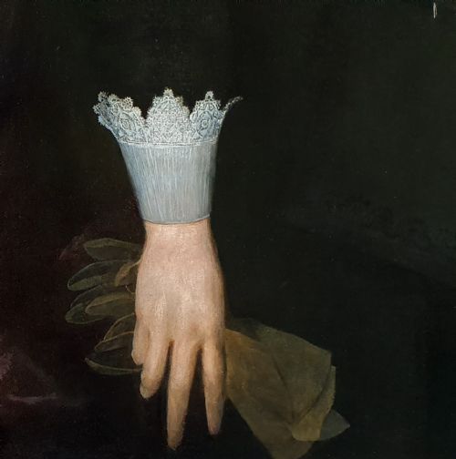 PORTRAIT OF A GENTLEMAN HOLDING A PAIR OF GLOVES C163045 ATTRIBUTED TO HUYGH PIETERSZ VOSKUYL 15911665 - ADDITIONAL PHOTO 5