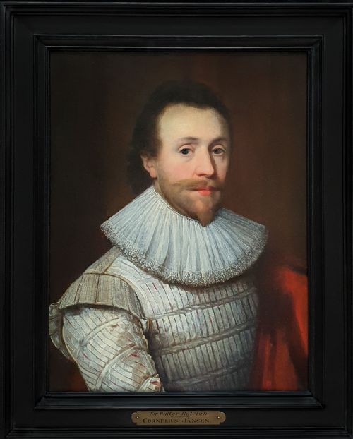 portrait of a gentleman in a white slashed doublet c1620 attributed to cornelius johnson 15931661 - CATEGORY: ANTIQUE ART - DATED 17TH CENTURY