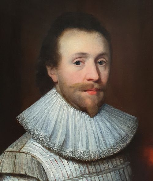 PORTRAIT OF A GENTLEMAN IN A WHITE SLASHED DOUBLET C1620 ATTRIBUTED TO CORNELIUS JOHNSON 15931661 - ADDITIONAL PHOTO 2