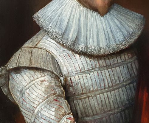 PORTRAIT OF A GENTLEMAN IN A WHITE SLASHED DOUBLET C1620 ATTRIBUTED TO CORNELIUS JOHNSON 15931661 - ADDITIONAL PHOTO 3