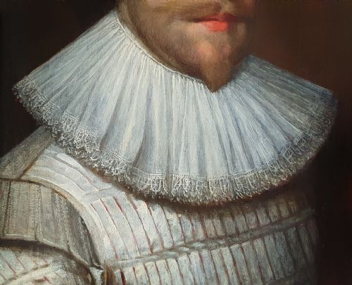 PORTRAIT OF A GENTLEMAN IN A WHITE SLASHED DOUBLET C1620 ATTRIBUTED TO CORNELIUS JOHNSON 15931661 - ADDITIONAL PHOTO 6