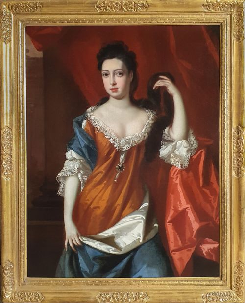 portrait of a lady c1692 attributed to jan van der vaart 16471727 oil on canvas - CATEGORY: ANTIQUE ART - DATED 17TH CENTURY