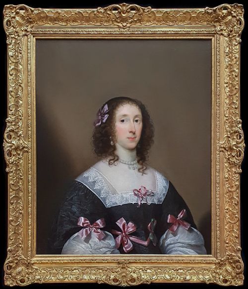 portrait of elizabeth penyston dated 1635 signed cornelius johnson 15931664 oil on canvas - CATEGORY: ANTIQUE ART - DATED 17TH CENTURY