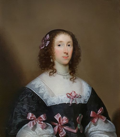PORTRAIT OF ELIZABETH PENYSTON DATED 1635 SIGNED CORNELIUS JOHNSON 15931664 OIL ON CANVAS - ADDITIONAL PHOTO 1