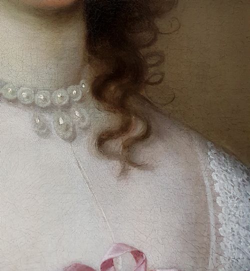 PORTRAIT OF ELIZABETH PENYSTON DATED 1635 SIGNED CORNELIUS JOHNSON 15931664 OIL ON CANVAS - ADDITIONAL PHOTO 3