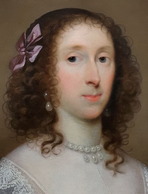 PORTRAIT OF ELIZABETH PENYSTON DATED 1635 SIGNED CORNELIUS JOHNSON 15931664 OIL ON CANVAS - ADDITIONAL PHOTO 9