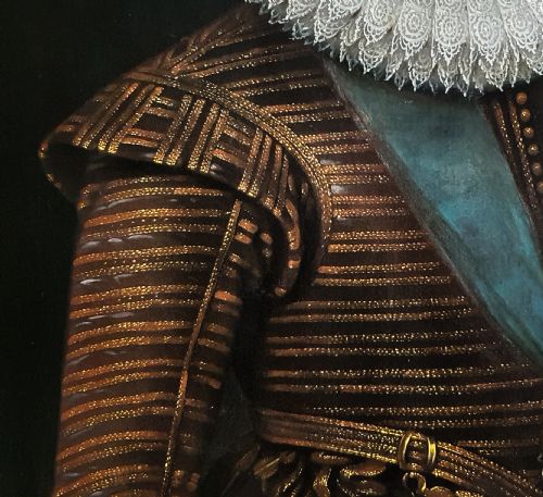fig 4. Portrait of King Charles I with the Scottish Royal Crown c.1633; Studio of Daniel Mytens (c.1590-1647/48), Antique oil painting on canvas