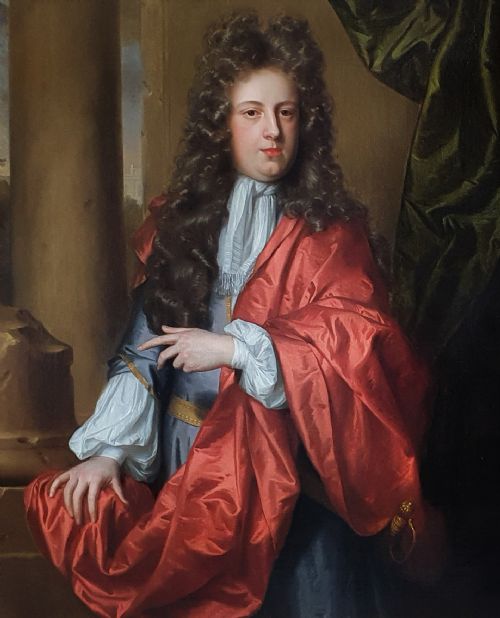 PORTRAIT OF GILBERT COVENTRY 4TH EARL OF COVENTRY C16681719 C1694 BY JOHANN KERSEBOOM D1708 ANTIQUE OIL ON CANVAS PAINTING - ADDITIONAL PHOTO 2