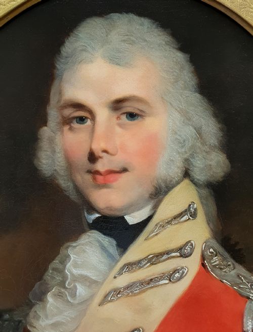 PORTRAIT OF A BRITISH OFFICER IN A SCARLET UNIFORM C1805 CIRCLE OF SIR WILLIAM BEECHEY RA 17531839 ANTIQUE OIL ON CANVAS PAINTING - ADDITIONAL PHOTO 2