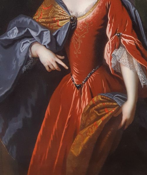 PORTRAIT OF RENE BOUTHILLIER DE CHAVIGNY C1720 CIRCLE OF FRANCOIS DE TROY 16451730 ANTIQUE OIL ON CANVAS PAINTING - ADDITIONAL PHOTO 5
