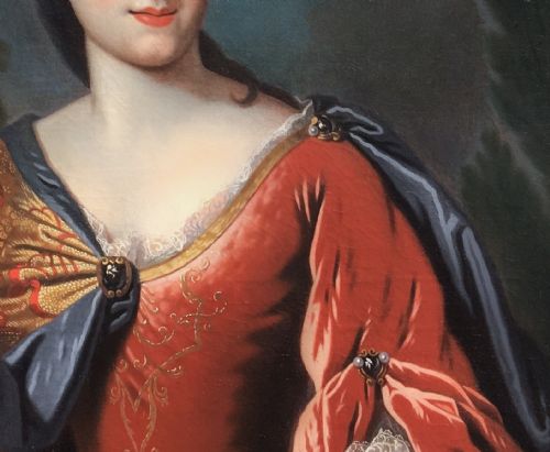 PORTRAIT OF RENE BOUTHILLIER DE CHAVIGNY C1720 CIRCLE OF FRANCOIS DE TROY 16451730 ANTIQUE OIL ON CANVAS PAINTING - ADDITIONAL PHOTO 6
