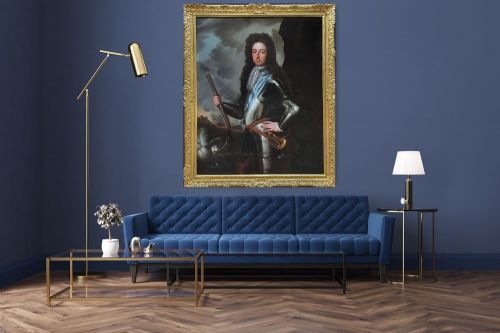 fig 1. Portrait of King William III c.1700; Studio of Sir Godfrey Kneller (1646-1723), Antique Oil on Canvas Painting