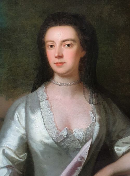 PORTRAIT OF CECILIA SCOTT 16821764 C1728 CIRCLE OF JOHN VANDERBANK 16941739 ANTIQUE OIL ON CANVAS - ADDITIONAL PHOTO 3