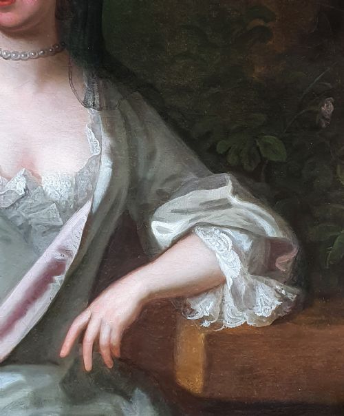 PORTRAIT OF CECILIA SCOTT 16821764 C1728 CIRCLE OF JOHN VANDERBANK 16941739 ANTIQUE OIL ON CANVAS - ADDITIONAL PHOTO 6