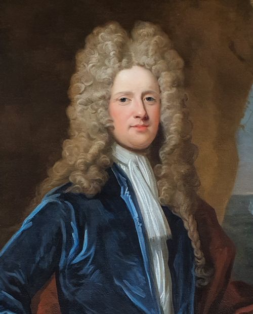 PORTRAIT OF CAPTAIN JAMES MONEYPENNY 16701721 C1715 BY THOMAS GIBSON C16801751 ANTIQUE OIL ON CANVAS - ADDITIONAL PHOTO 6
