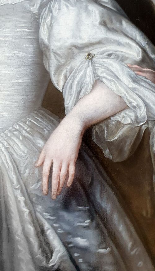PORTRAIT OF CHARLOTTE STANLEY COUNTESS OF DERBY 15991664 C1648 SIGNED BY J DE LANGHE ACTIVE 16741693 ANTIQUE OIL ON CANVAS PAINTING - ADDITIONAL PHOTO 4