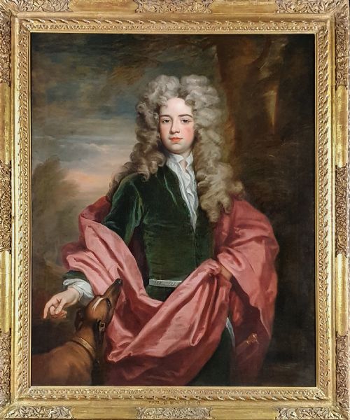 portrait of thomas smith esquire c1705 sir godfrey kneller bt 16461723 antique oil on canvas painting - CATEGORY: ANTIQUE ART - DATED 18TH CENTURY