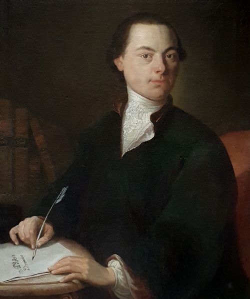 PORTRAIT OF A GENTLEMAN POET C1760 FOLLOWER OF ANTON GRAFF 17361813 OIL ON CANVAS PAINTING - ADDITIONAL PHOTO 2