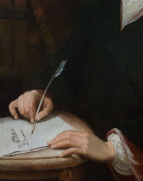 PORTRAIT OF A GENTLEMAN POET C1760 FOLLOWER OF ANTON GRAFF 17361813 OIL ON CANVAS PAINTING - ADDITIONAL PHOTO 4