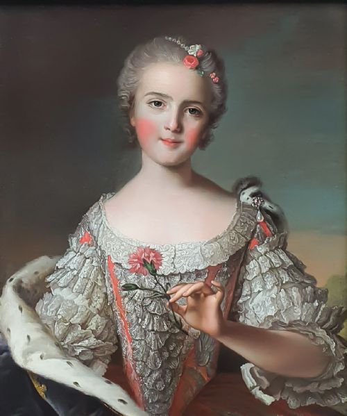 PORTRAIT OF LOUISEMARIE OF FRANCE C1748 CIRCLE OF JEANMARC NATTIER 16851766 OIL ON CANVAS PAINTING - ADDITIONAL PHOTO 1